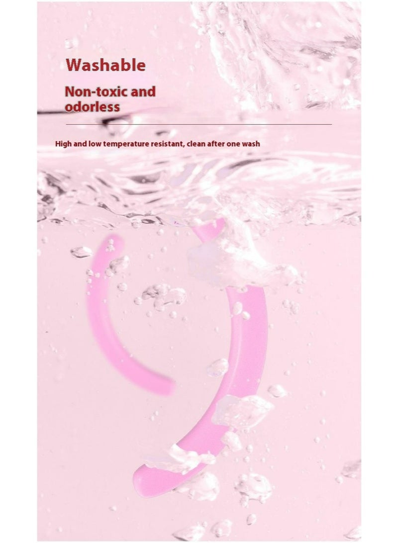 مكبس رموش من الفولاذ المقاوم للصدأ مع 6 وسادات إعادة تعبئة وردية، مكبس رموش بدون ألم بمقبض من السيليكون، تصميم مريح، يناسب جميع أشكال وأحجام العيون، مكبس رموش محمول للنساء (وردي) - Image 4